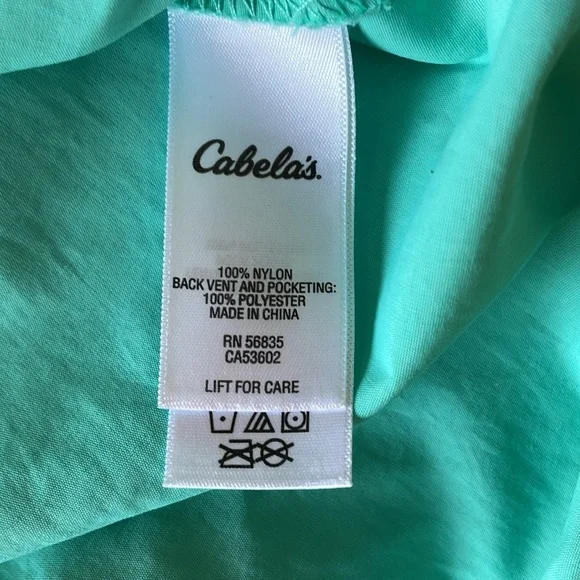 CABELA’S Guidewear Button Down Shirt Aqua Gorpcore Fishing Camping Venting Lg - Picture 12 of 14